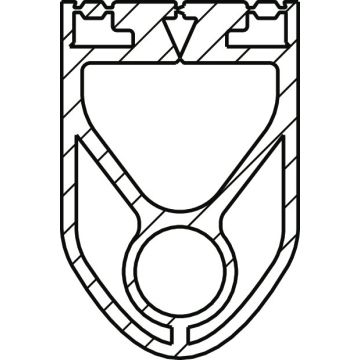 Torabschlussprofil (1 Kammer) 29x38 mm, 11 mm-Optosensoren