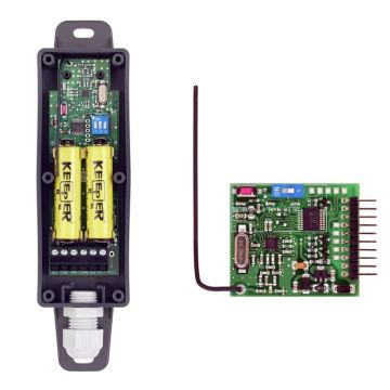 Système de transmission radio : récepteur enfichable 2 canaux CS 320, émetteur 2 canaux