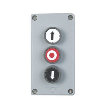 GDT 3 Bouton-poussoir triple OUVERTURE/STOP/FERMETURE en saillie Boîtier métallique IP65