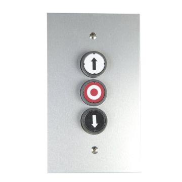 GDTE 3 Bouton-poussoir triple OUVERTURE/STOP/FERMETURE Encastré Boîtier métallique IP65