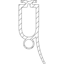 Profilé F P2 Profilé de barre palpeuse 25x56,3 mm, optosensors 11 mm, rouleau de 25 m