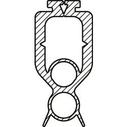 Profilé de barre palpeuse (2 chambres) 29x58 mm, optosensors 14 mm