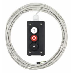 KDT 3 Bouton-poussoir triple OUVERT/ARRÊT/FERMÉ Boîtier en plastique apparent IP65 avec câble de 5 m et fiche pour commandes AS
