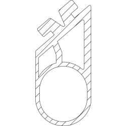 Profilé de barre palpeuse (1 chambre) 30,2x40 mm, optosenseurs 22 mm